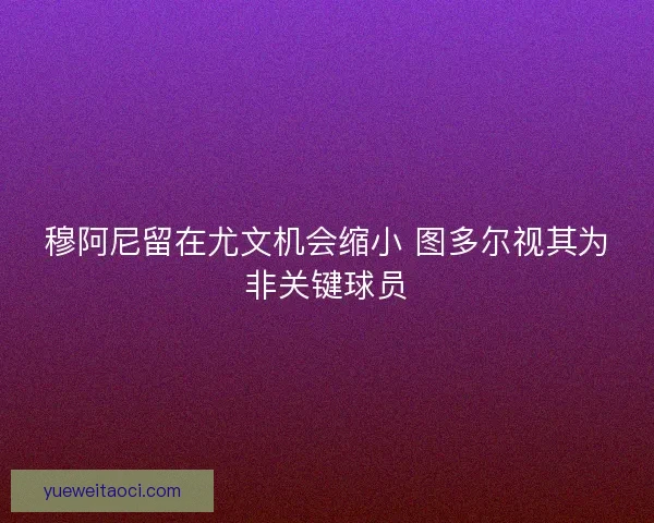 穆阿尼留在尤文机会缩小 图多尔视其为非关键球员